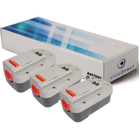 Lot de 3 batteries pour Black et Decker Firestorm GKC1817P tronçonneuse 3000mAh 18V