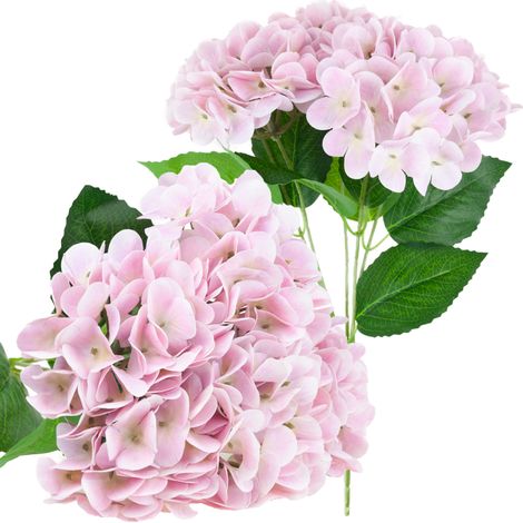 Ramo artificial de hortensias rosas Real Touch (1/5)