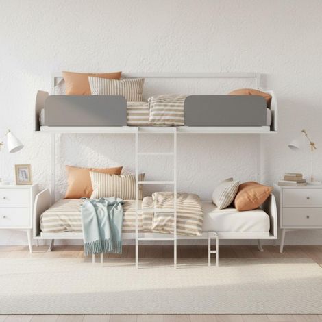 Lit superposé escamotable 90x200cm avec matelas blanc – Dimensions replié 192x214x38cm – Mécanisme d’ouverture douce – Barrières de sécurité – Muemue (1/5)
