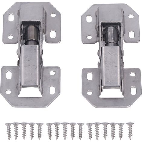 Zinc alloy cabinet hinges, 2 sets of 4 inches, no hole required, bridge type closet door hinges for wardrobes and closets (1/5)