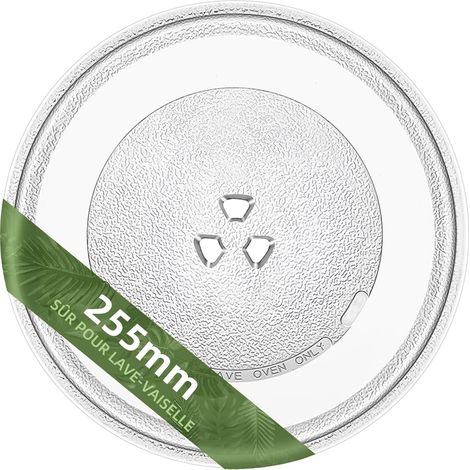 Plateau Verre Micro-ondes 25,5cm - 1 Pièce - Borosilicate - Compatible GE Panasonic Daewoo - Remplacement Résistant Chaleur (1/5)