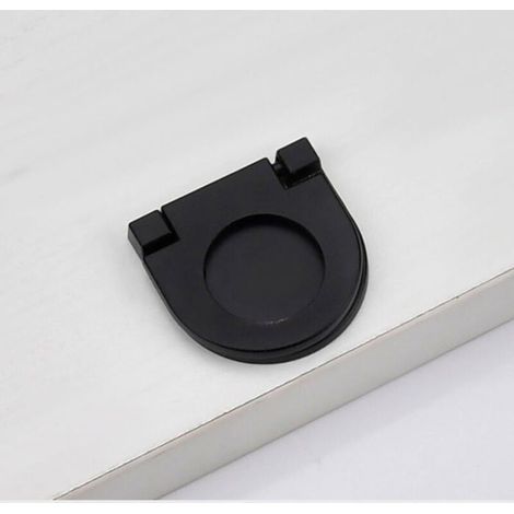 Quattro maniglie a scomparsa per mobili, pomelli per cassetti da cucina, neri, 3,5 x 3,4 cm (1/3)