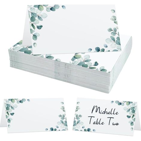 40Pcs Marque Place Mariage, Porte Nom Table, Carte de Table, Cartons de Placement Blanches, Cartes de Nom Anniversaire, pour Table Réceptions Fêtes Evénements Célébrations (1/5)