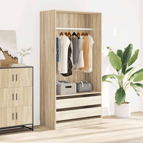 Kleiderschrank Sonoma-Eiche 100x50x200 cm Holzwerkstoff