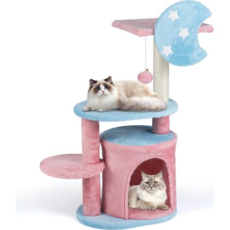 COSTWAY 85 CM Cute Aesthetic Cat Tree for Indoor Cats with Condo