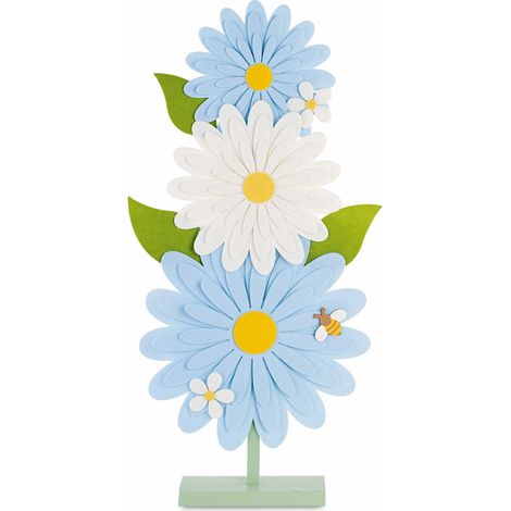 Cupido&Co. Totem 3 Fiori H 860 Mm Celesti Bianchi