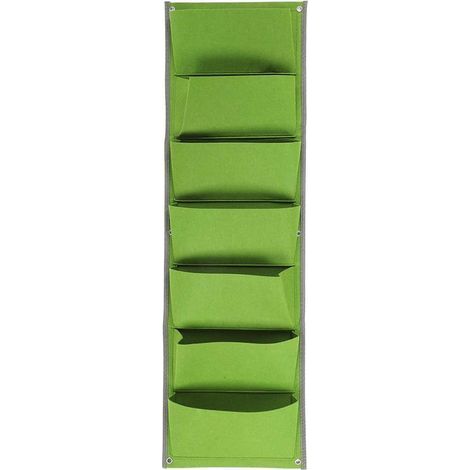 Sac de Plante Vertical en Feutre Jardinière Murale pour Paysage Jardinage Accessoires Vert (1/5)