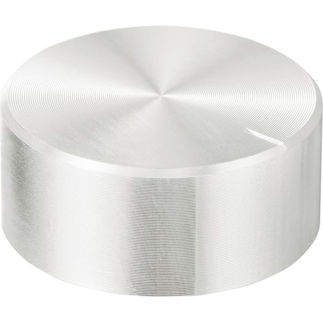 TRU COMPONENTS TC-11696496  Drehknopf mit Knopfmarkierung Silber (Ø x H) 30 mm x 13 mm Aluminium, Pl