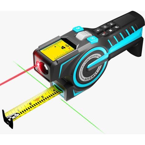 Mesure de ruban numérique 3 en 1, Outil de mesure laser 330Ft, Ruban de verrouillage automatique, Ligne laser étendue, Mesure incrémentale, Ruban remplaçable, Batterie échangeable,APP Sync (1/5)
