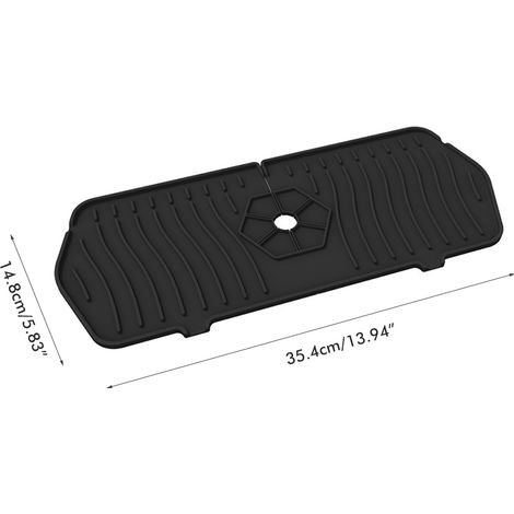 Protège-éclaboussures en silicone pour robinet de cuisine, tapis égouttoir d'évier, antidérapant derrière robinet pour cuisine et salle de bain (1/3)