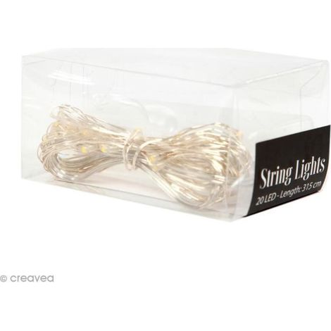 Guirlande lumineuse - Creotime - Mini LED - 20 LED - 315 cm - Fonctionne à piles