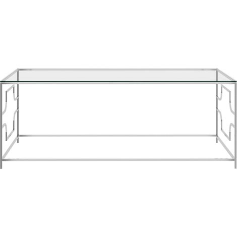 Maison Exclusive - Couchtisch Silbern 120x60x45 cm Edelstahl und