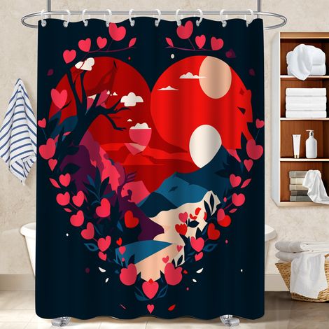 Rideau de douche tissu polyester 180x180 lavable voile de douche pour salle de bain d’amis (1/5)