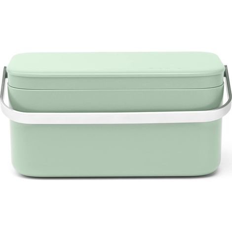 Brabantia 215803 SinkSide Contenitore per Rifiuti Organici 1.8 L con Coperchio Apribile e Maniglia in Acciaio Inox colore Jade Green (1/4)