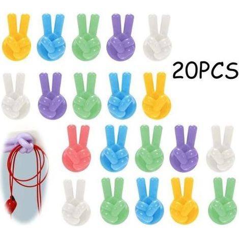 Clips de Câble - Écol - Organiseur de Fils - Silicone - Couleur aléatoire - 20 pièces (1/4)