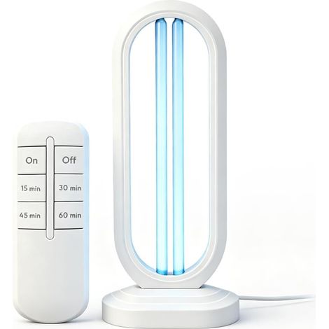Lampe UV avec Ozone, UV Lamp pour des Pièces Jusqu'à 40 m², 220V UVC Light, Lampe de Désinfection pour Salles de Bains, Chambres, Cuisines, Bureaux et Hôtels (1/5)