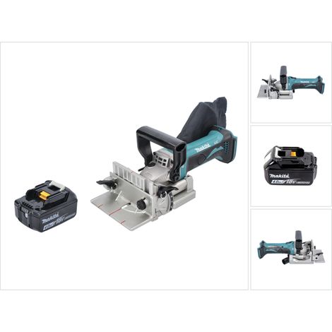 Makita DPJ 180 M1 Fraiseuse rainureuse sans fil 18 V 100 mm + 1x batterie rechargeable 4,0 Ah - sans kit chargeur