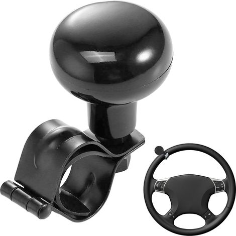 Bouton Volant Voiture Spinner,Bouton De Volant De Voiture,Pommeau De Volant Boule De Commande Universelle En Métal Noir Avec, Spinner Poignée Boule,Pour Voiture Camion Bateau Tracteur (1/5)