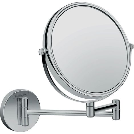 Hansgrohe Logis Universal Bathroom Shaving Mirror Wall Mounted Chrome Round (1/6)
