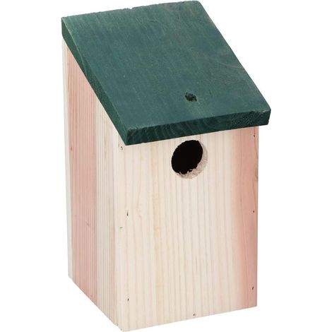 1 Nichoir En Bois, 22 Cm Hauteur, Toit Ouvrant, Observation Oiseaux Jardin (1/5)
