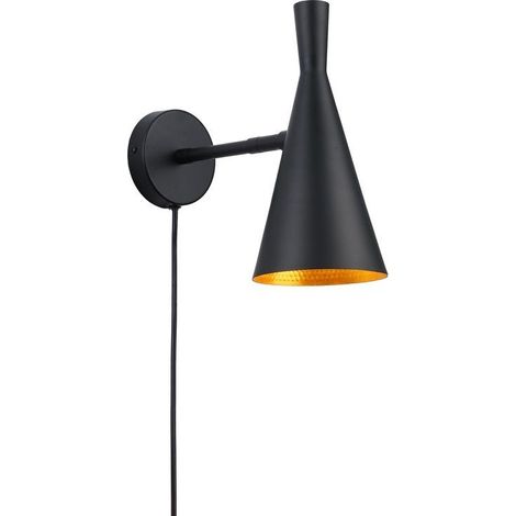 Barcelona Led – Applique murale LED orientable avec interrupteur et prise – Aluminium noir – Tête pivotante 330º pour éclairage ciblé – Installation facile