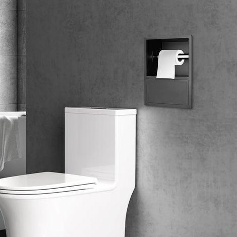Unterputz Toilettenpapierhalter,Edelstahl Einbau Wandregal-Organizer, WC-Papierrollenhalter,Klopapierhalter mit aufbewahrung,für Badezimmern1712 23 cm (1/5)