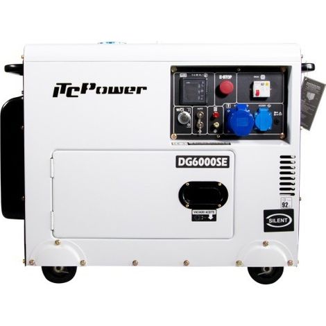 Itc Power – Groupe électrogène diesel 5300W AVR silencieux – Démarrage électrique – Autonomie 11h à 50% de charge – Connectique photovoltaïque (1/3)