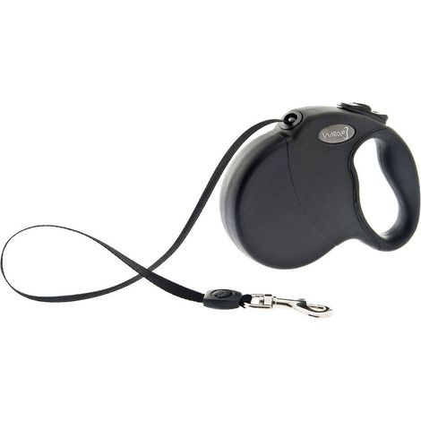 Guinzaglio retraibile con fettuccia modello Wrap per cani: XS - max 8 kg - nero