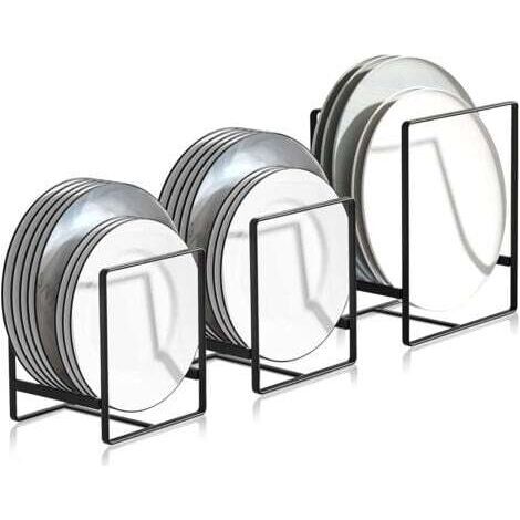 3-teiliger Topfdeckel-Organizer, multifunktionale Abtropfgestelle aus Metall, für Küchenschränke, Aufbewahrungstabletts, Geschirr und Topfdeckel