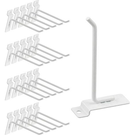 20Pcs 6 pouces lourds Slatwall crochets Kit d'assortiment, Slatwall accessoires Slatwall panneau crochets Organisation de garage Slat mur crochets planche grille crochet d'affichage crochet (1/5)