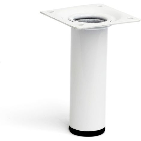 Pied cylindrique en acier d'une hauteur de 100 mm et finition blanc. Dimensions: 30x30x100 mm - talla