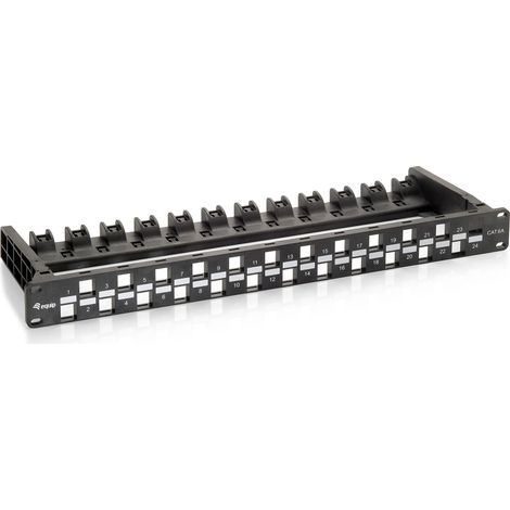 Equip Patchpanel 24x Cat6A 19` UTP 1HE Keystone Montage sw