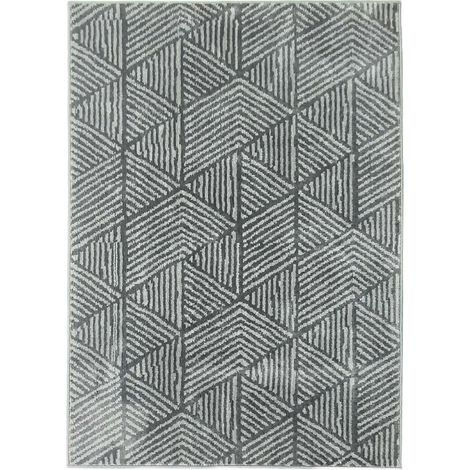 Dunkelgrauer waschbarer Wohnzimmerteppich - 150 x 80 cm