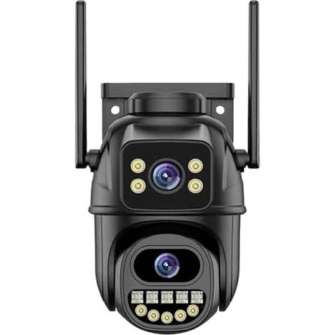 Caméra IP WiFi HD 8MP extérieure avec Zoom, Double Objectif et Double écran, Fonction PTZ, Suivi Automatique, for la sécurité de Votre Domicile et la Surveillance CCTV.(2LENS 8MP NO Card) (1/5)