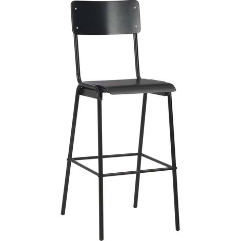 Maison Exclusive - Barhocker 6 Stk. Schwarz Massives Sperrholz St (1/5)