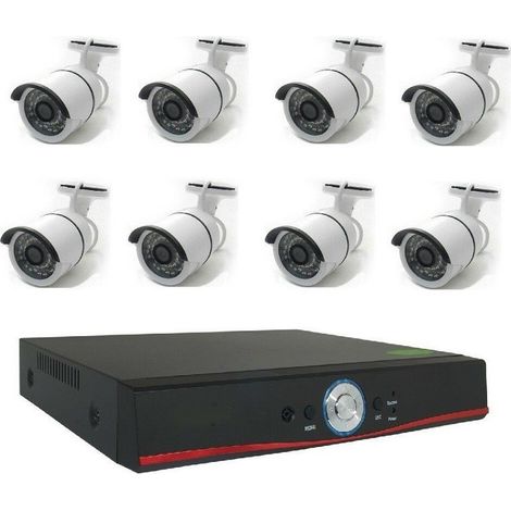 TrAdE Shop Traesio - Kit Videosorveglianza Ahd 1080p Onvif 4 8 Ch Canali 3mp 3.6mm Vga Hdmi Lan Tp-01 - -8 Canali - (1/2)