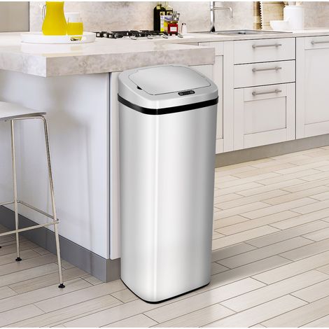 MEUBLIV Automatische Mülleimer 84 x 25 x 33 cm silber – Sensor, ohne Innenbehälter (1/5)