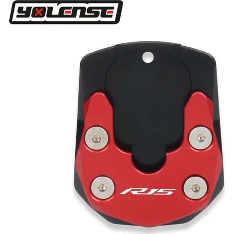 (Rouge) Compatible avec YAMAHA YZF-R15 YZFR15 YZF R15 V3/V4 17-23 Moto Béquille latérale CNC Extension de béquille Plaque de support Agrandit la béquille maxpower (1/4)