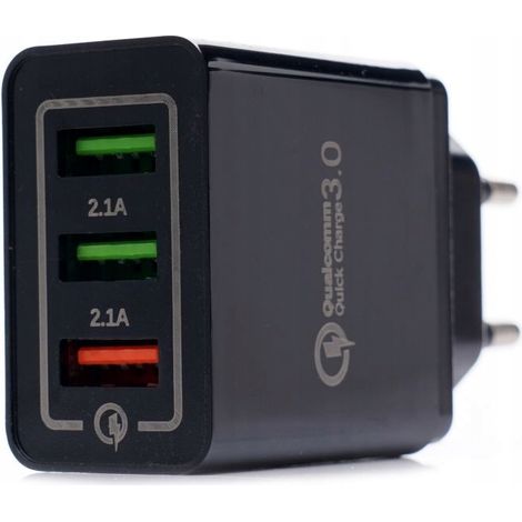 Cargador de pared Quick Charge 3.0 con 3 puertos USB KD1236 (1/5)