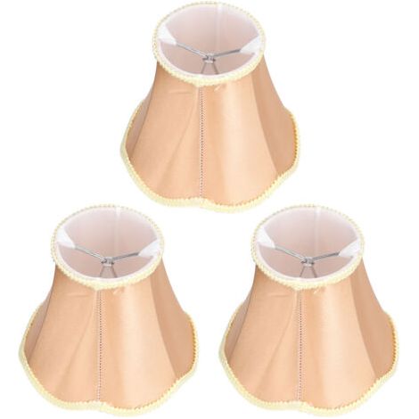 Set di 3 paralumi moderni in tessuto, attacco E14 per lampada da parete, paralume a candela per lampadario e lampada da tavolo. (1/4)
