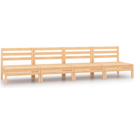 Middle Sofa Natural Pine Solid pinewood Medium Modular vidaXL