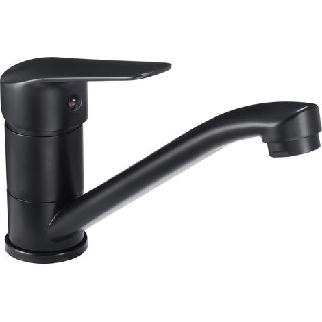 Miscelatore lavabo con bocca girevole in ottone finitura nera - Karto