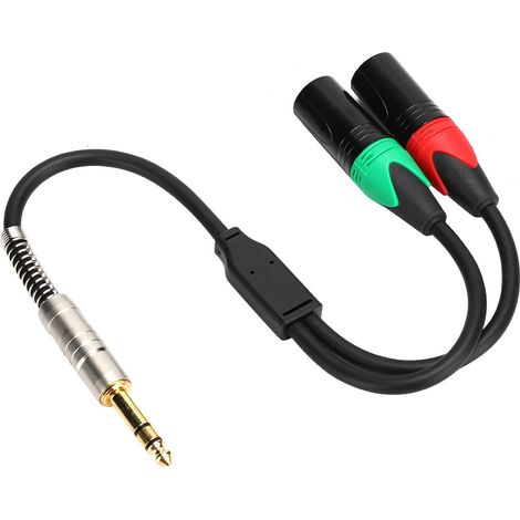 Câble audio double blindage en cuivre pur 24 AWG, connecteur XLR mâle 6,35 mm vers double XLR mâle, 0,3 m (1/5)