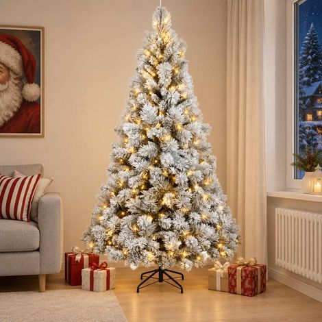 Künstlicher klappbarer Weihnachtsbaum 240 cm 300 LEDs vidaXL