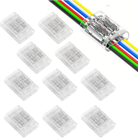 6-poliger Kabelverbinder – Lötfreier Draht-zu-Draht Schnellverbinder für 0.35–0.5 mm² (AWG22–20), 6P Elektro Steckverbinder, 10 Stück