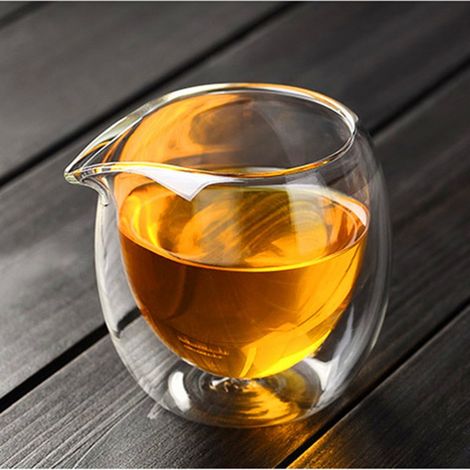 Tasses à thé - Service de 4 pièces - Tasses en verre à double paroi, 200 ml, distributeur de thé isotherme en verre borosilicate de haute qualité, sans anse, tasse à thé Gongfu (1/2)