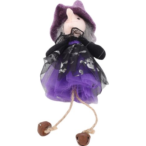Poupée suspendue de vacances, ornement en peluche doux et effrayant, résistant à la décoloration, pour exposition de fête, décoration à thème de sorcière (1/5)