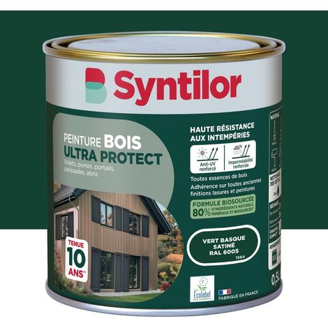 SYNTILOR Peinture exterieure bois Ultra protect SYNTILOR vert basque satine 0.5l (1/5)