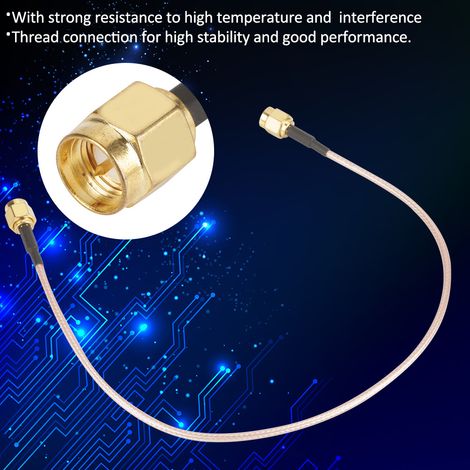 2 câbles coaxiaux RG316 SMA mâle vers SMA mâle 50 ohms 15 cm pour rallonge d'antenne adaptateur (1/5)