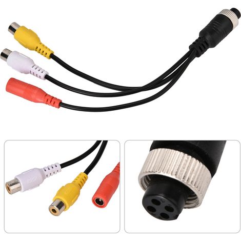 Câble d'extension pour enregistreur vidéo de voiture, adaptateur femelle Air Head vers femelle AV DC pour moniteur. (1/5)